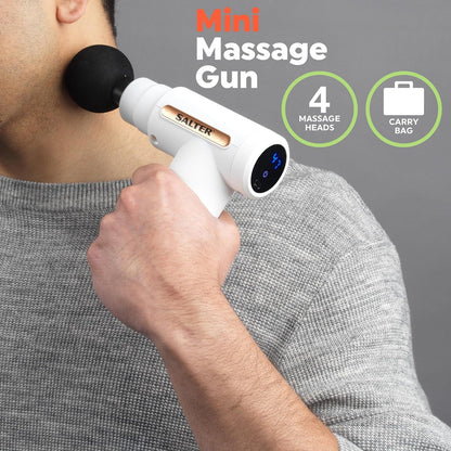 Salter Mini Massage Gun Electric Handheld, Rechargeable, 6 Intensity/Speeds, Includes Carry Bag