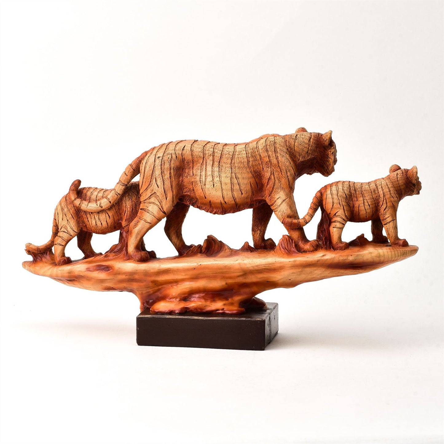 Naturecraft Wood Effect Resin Figurine - Tigers On Rocks