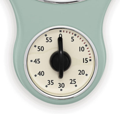 Acctim Kitchen Time 20cm Timer Quartz Retro Style Domed Glass Lens Wall Clock Available Multi Colour