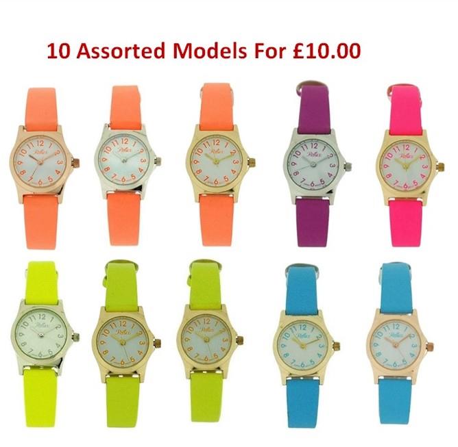 Reflex Girls/Ladies Fashion White Dial Bright Colour Strap Watch 10 for £10 Models May Vary - CLEARANCE NEEDS RE-BATTERY