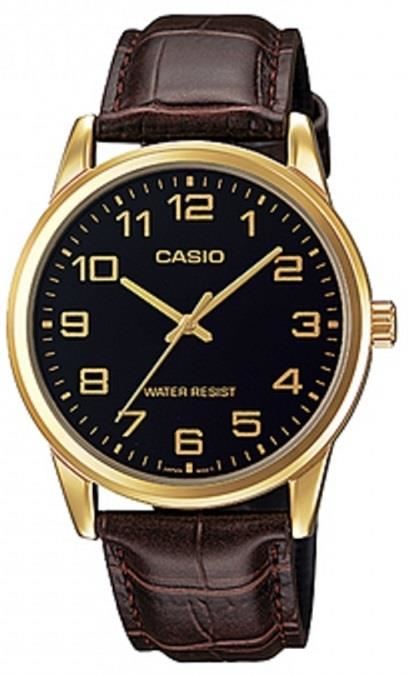 Casio Mens Analog Brown Leather Strap Watch Mtp-v001gl-1budf