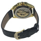 NY London Mens Automatic Dial Analogue Gold/White/Black Leather Strap Watch