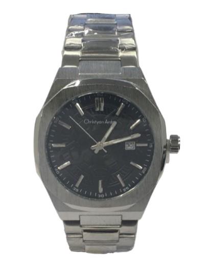 Christyan Arden Mens Fashion Octagon Dated Dial Analogue Metal Bracelet Strap Watch Available Multiple Color
