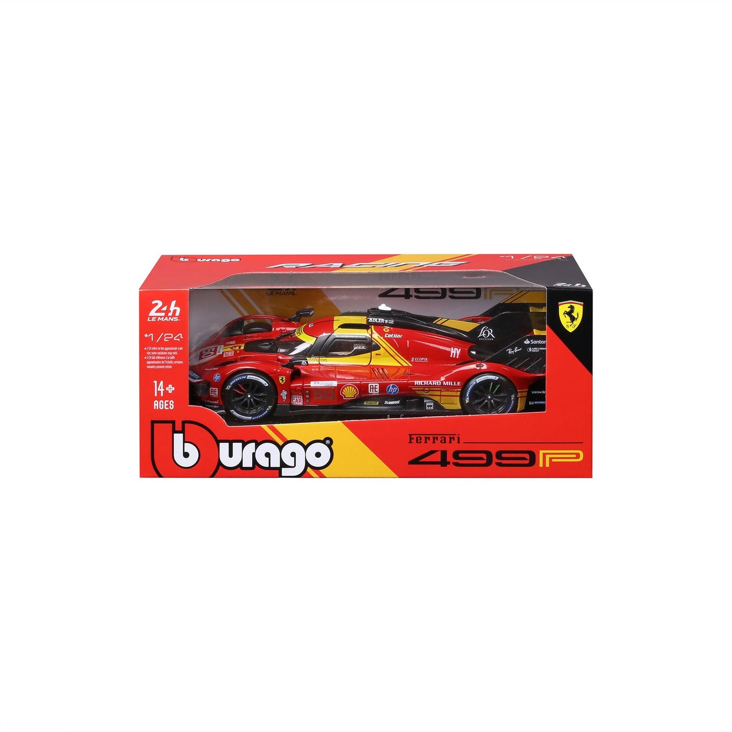1:24 Ferrari Racing 499P 24H Le Mans Hypercar Champion 2024 Af Corse #50  - Diecast Model car Collectables