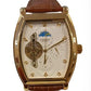 NY London Mens Automatic Dial Analogue Gold/Brown Leather Strap Watch