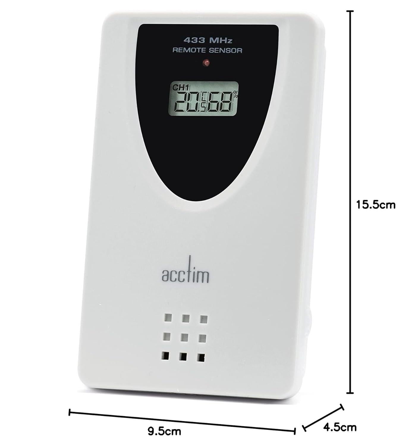 Acctim Ermir Display Graphite Grey 6 in 1 Barometric Weather Station with Outdoor Sensor Temperature Humidity Alarm Clock