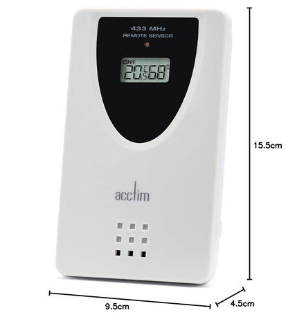 Acctim Ermir Display Graphite Grey 6 in 1 Barometric Weather Station with Outdoor Sensor Temperature Humidity Alarm Clock
