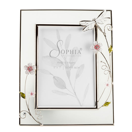 Sophia Classic Glass & Wire Dragonfly Frame 5" x 7"