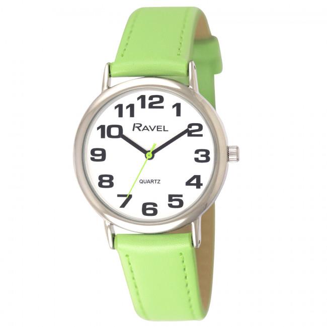 Ravel Unisex Gents/Ladies Classic Big Dial Leather Strap Watch R0105.13U Available Multiple Colour