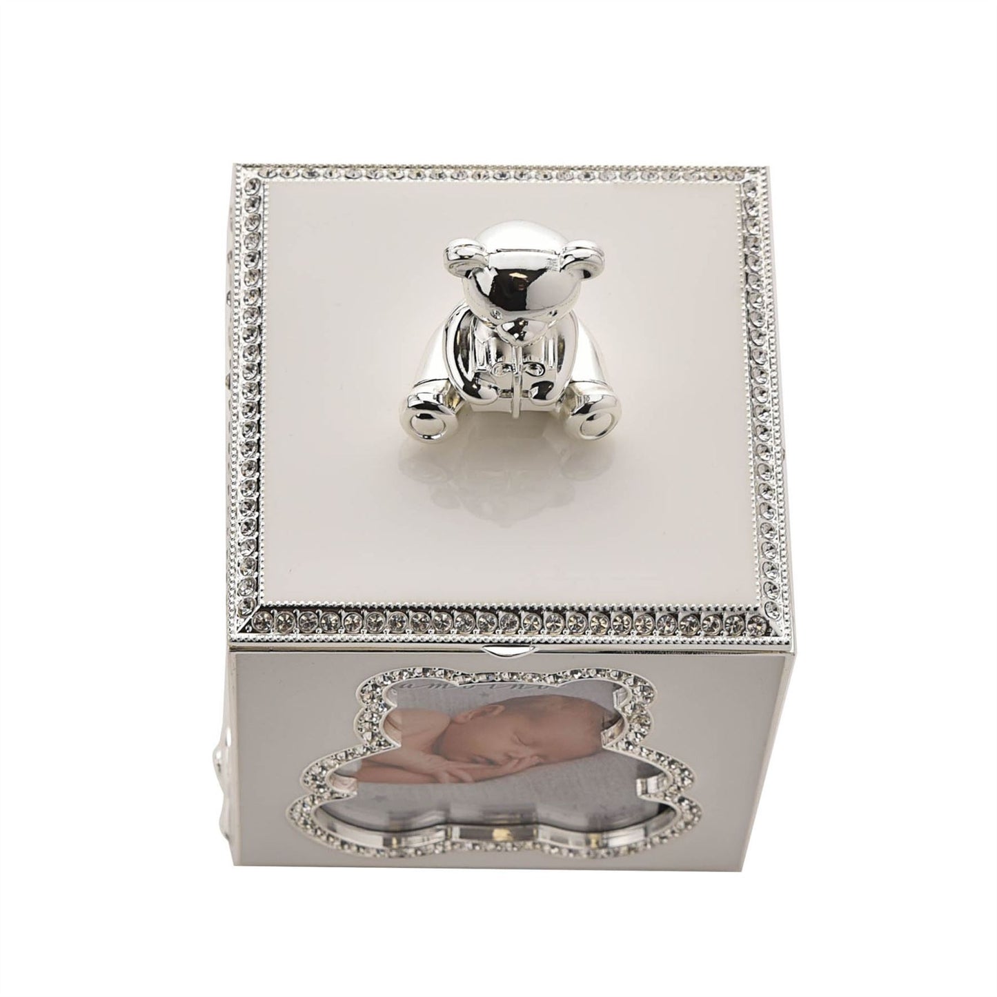 Bambino Silver Plated Bear Photo Frame Box