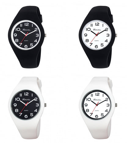 Ravel Unisex Large Comfort Fit Silicone Watch R1804-1 Available Multiple Colour