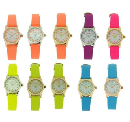 Reflex Girls Ladies White Dial Leather Strap Available Multiple Colour Strap Watch  Models May Vary - CLEARANCE NEEDS RE-BATTERY