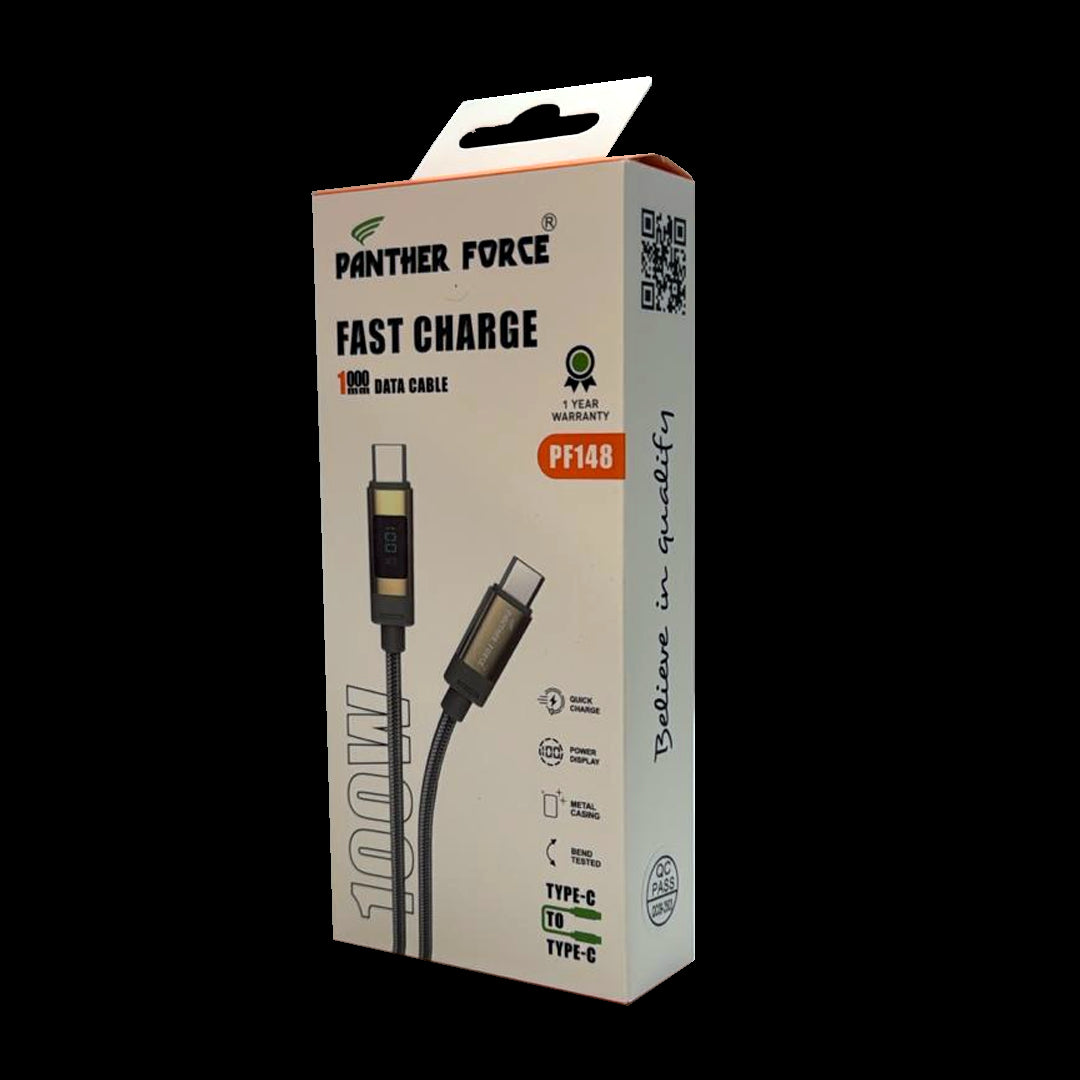 Panther Force 100W Type-C to Type-C Cable with LED Indicator