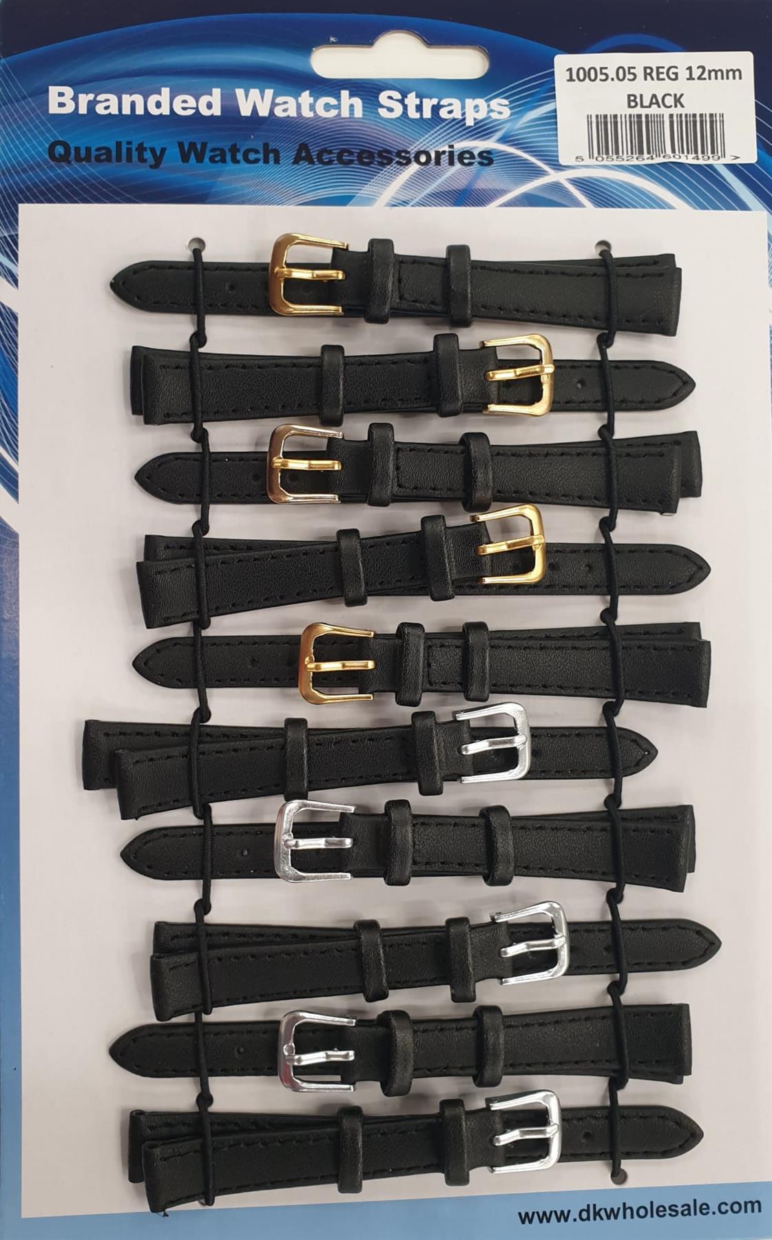Leather Black Watch Straps Pk10 Available sizes 10mm To 24mm 1005.05
