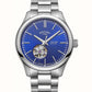Rotary Mens Oxford Automatic Blue Dial And Silver Stainless Steel Bracelet Watch