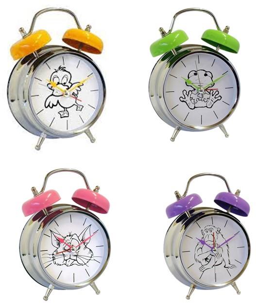 GTP Unisex Sounding Voice Double Bell Quartz Alarm Clock Available Multiple Design