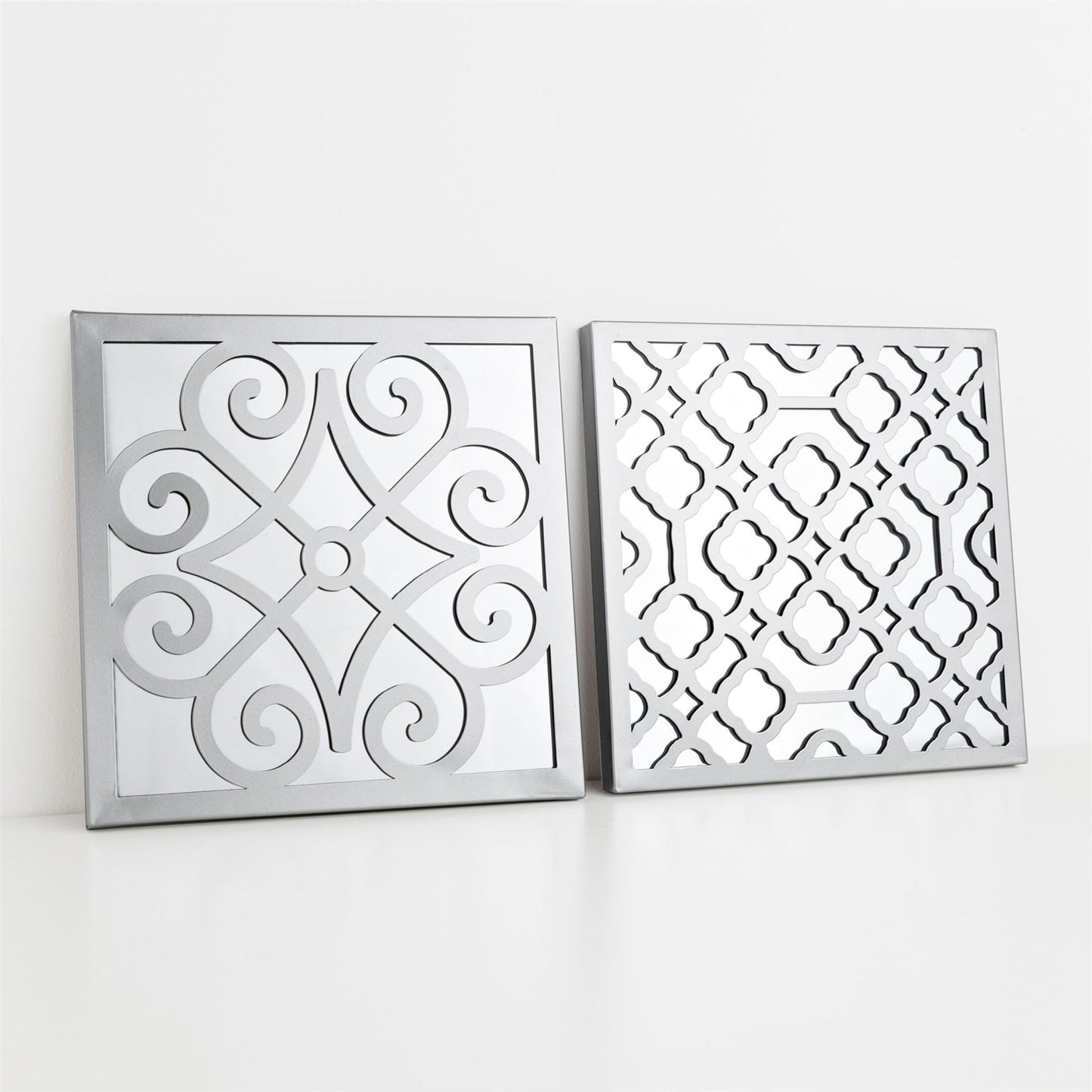 Hestia Set of 2 Mirror Wall Plaques 25cm