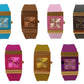 Clasico Ladies Water Resistant Bling Big Square Dial Rubber Strap WatcH  Available Multiple colour