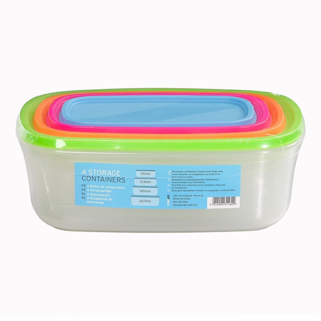 Chef Aid 4 Storage Containers (Carton of 24)
