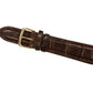 Classic Dark Brown Padded Crocodile Leather Watch Straps Available Size 18mm-20mm