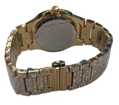 NY London Mens Fashion Bling Assorted Watch Dated Square Dial Bracelet Watch Available Multiple Colour