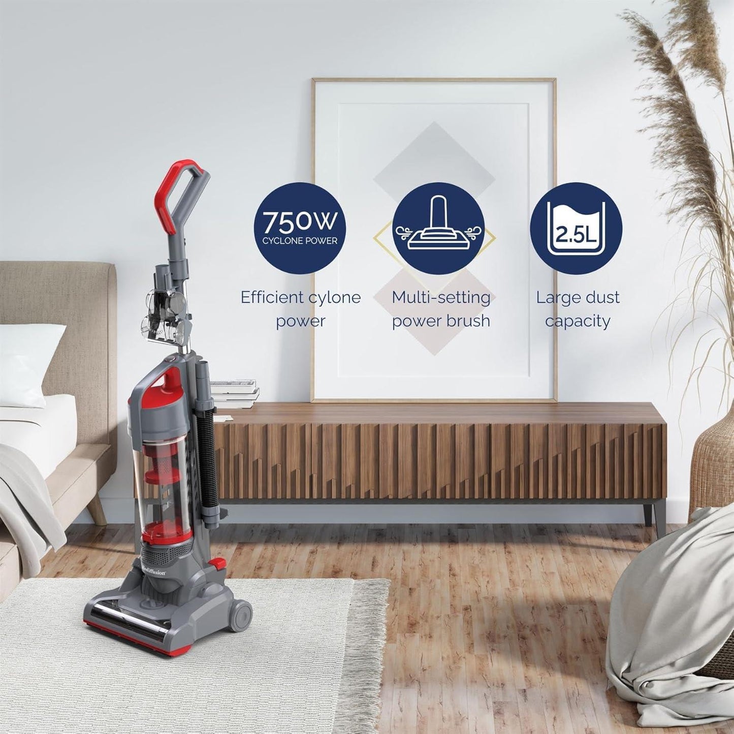 Rediffusion Pet Pro Upright Vacuum Cleaner Red