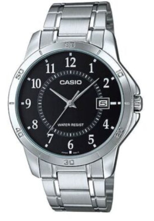 Casio Men's Black Dial Stainless Steel Watch