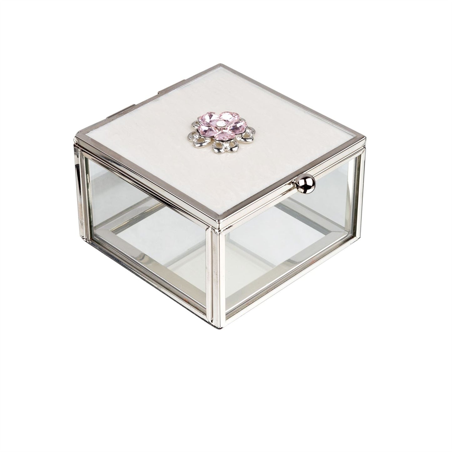 Sophia Embellished Flower Trinket Box with Enamel Lid