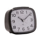 Wm.Widdop Silent Sweep Square Alarm Clock with Illuminated Button - Black