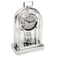 Rhythm Chrome Arched with Rotating Pendulum Arch Anniversary Style Oblong Handle Mantel Clock