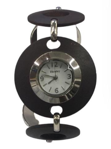 Henley Ladies Fashion Case White Dial And Brown Silver Fancy Bracelet Strap Watch H07045.2- CLEARANCE NEEDS RE-BATTERY