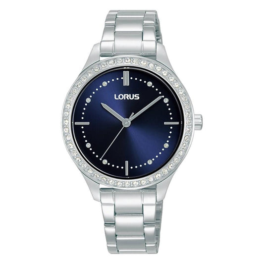 Lorus Ladies Bling Fashion Blue Mother of Pearl Stainless Steel Bracelet Watch