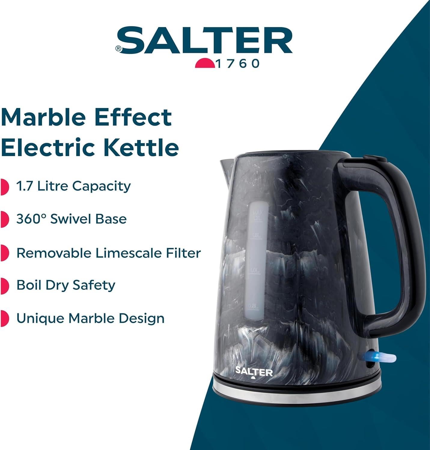 Salter Marble 1.7L Kettle - Black