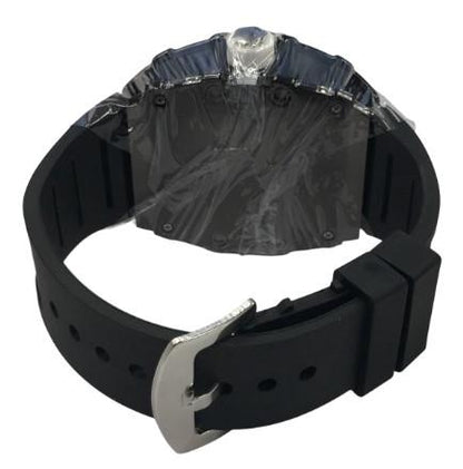 New Rubber Gents Black Screw Fashion Quartz Movement Dated Skeleton Clear Dial Rubber Strap Watch Available Multi Colour NY London