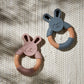 Bambino Wood & Silicone Bunny Teether Pink