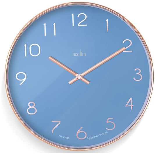 ACCTIM 'Elma' 25cm Copper plastic Wall Clock - Blue 22839