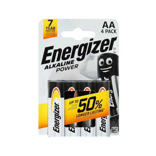 Energizer Alkaline Power AA Batteries, 4 Pack