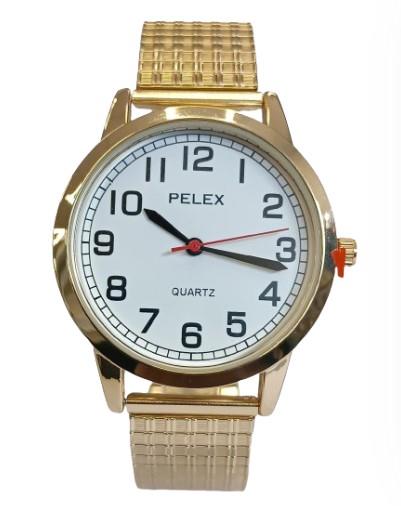 Pelex Mens Big number Metal Bracelet Strap Quartz Watch Available Multiple Colour