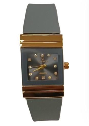 Clasico Ladies Water Resistant Bling Square Dial Rubber Strap Watch Available Multiple Colour