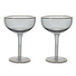 Hestia Set of 2 Grey Cocktail Glasses with Gold Rim