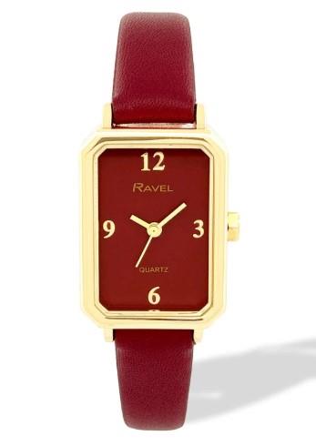 Ravel Ladies Fashion Rectangular Case Dial with Leather Strap Watch Available Multi colour