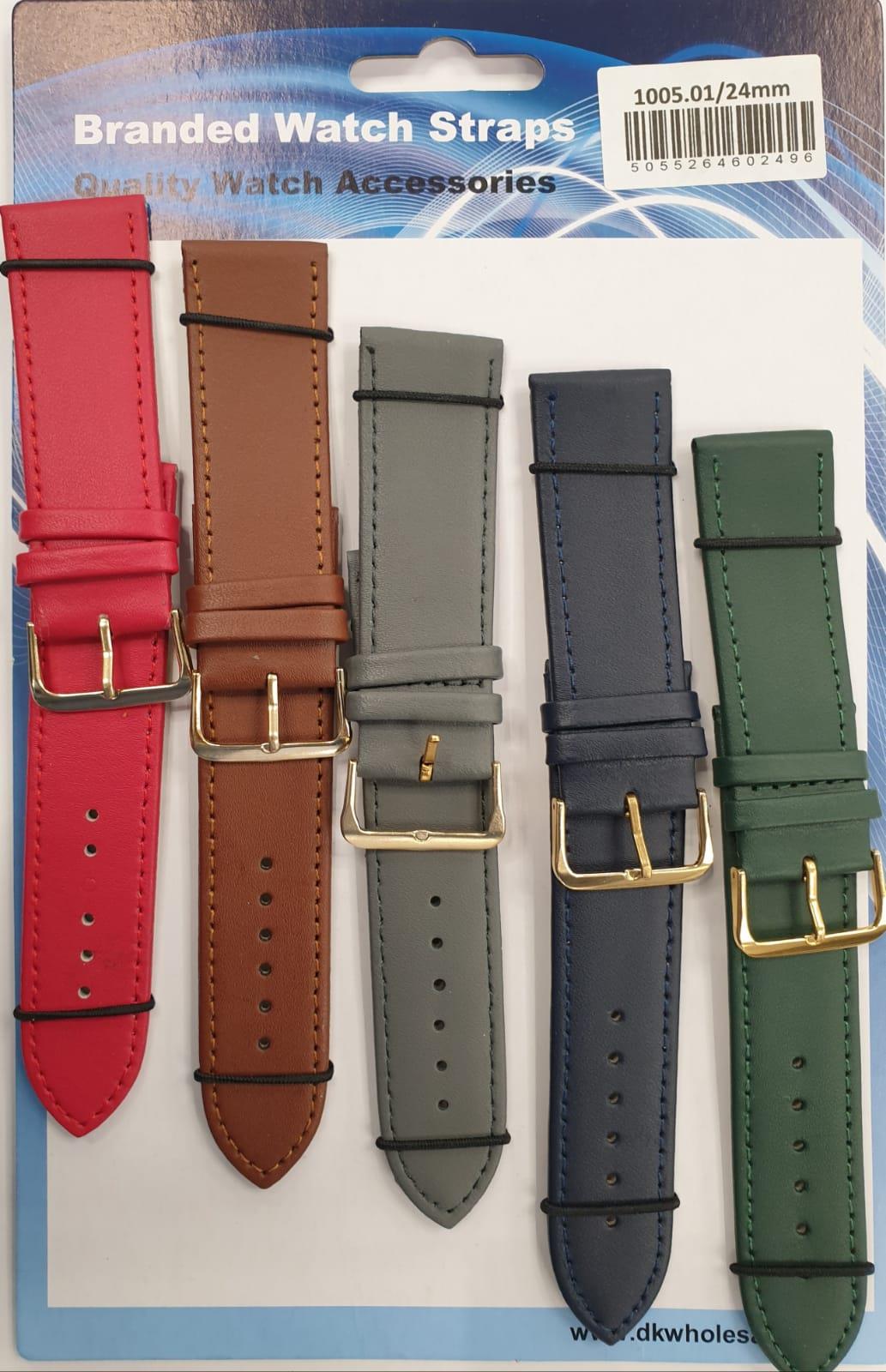 Leather Straps multi dark colours Pk10 1005.01 Available Multiple Size