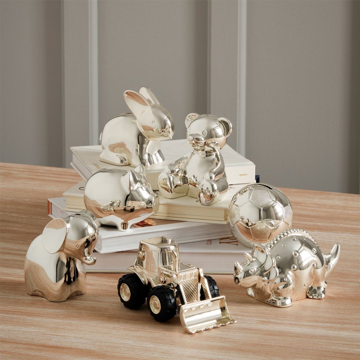 Bambino Silver Plated Piggy Money Box