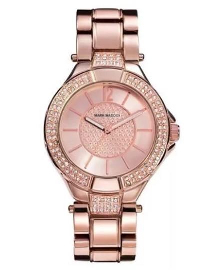 Mark Maddox Ladies Fashion Rosegold Tone Bling Dial stainless steel Bracelet watch  - CLEARANCE NEEDS RE-BATTERY