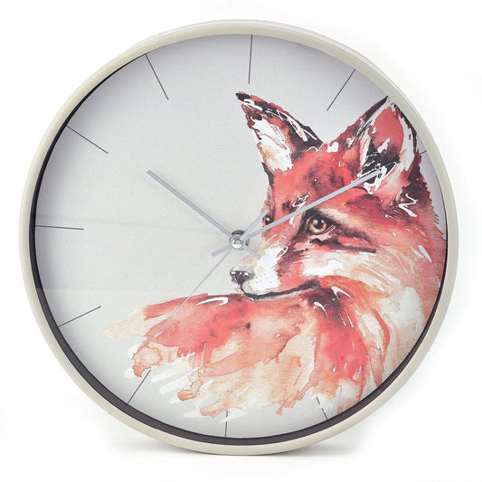 Meg Hawkins Round Wall Clock 30cm Fox