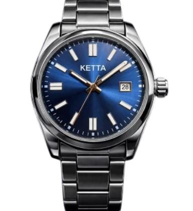 Ketta Mens Basic Dated Dial Silver Metal Bracelet Strap Watch Available Multiple Colours