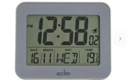 Acctim Otto Superbrite Digital Bedside Alarm Clock Grey