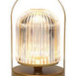 ExtraStar LED Desk Lamp Rechargeable, 3 Colour Change Dimmable, Crystal Dome and Golden Handle
