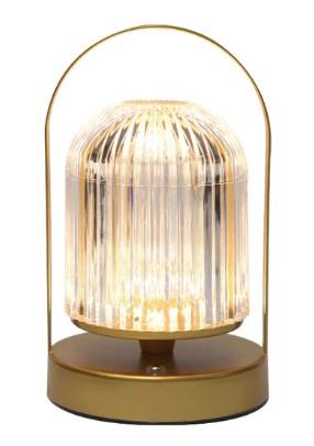 ExtraStar LED Desk Lamp Rechargeable, 3 Colour Change Dimmable, Crystal Dome and Golden Handle
