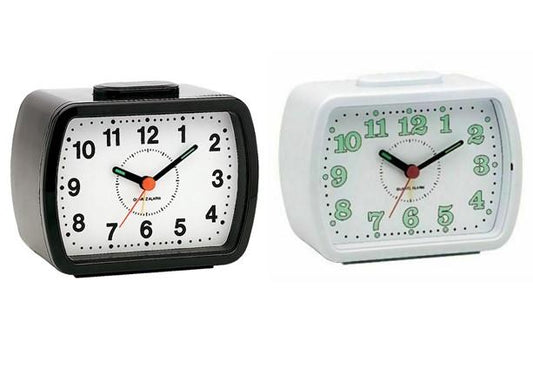 Champion Bell Bold Arabic Numbers White Dial Alarm Clock BA309 Available Multiple colour